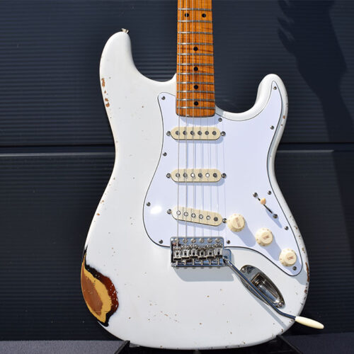 DÉsse Soundscape Completely Roasted S-Type in Olympic White over 3Tone Sunburst