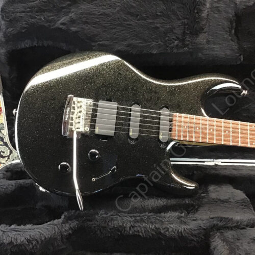 2000 Ernie Ball Music Man - Luke II HSS Trem - Black Sparkle with Matching Headstock - ID 6198